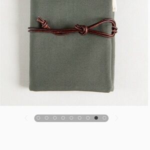 Green Fabric Twig & Horn All Purpose Carrying Case with Brown Tie